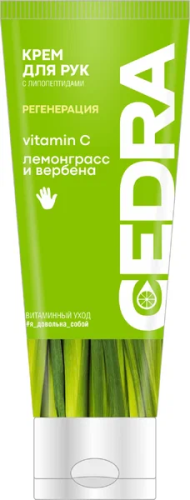 CEDRA крем д/рук восстанавливающий с липопептидами лемонграсс и вербена 75мл